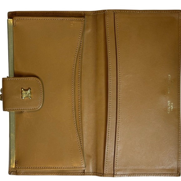 Celine Monogram Brown and Tan Wallet kiss lock opener. - Picture 16 of 16